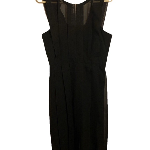 Ann Taylor Black Sleeveless Pleated Dress Lined Little Black Dress - Picture 3 of 10